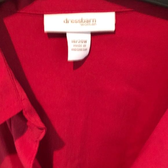 Dress Barn Red Seamed Button Up Blouse 18/20 2X - Picture 2 of 5